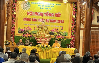 Thị xã Buôn Hồ: Ban Trị sự Phật giáo tổng kết công tác Phật sự năm 2023.