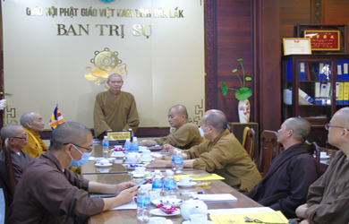 Phiên họp rà soát công tác tổ chức Đại hội Đại biểu Phật giáo tỉnh Đắk Lắk 
nhiệm kỳ 2022 – 2027.
