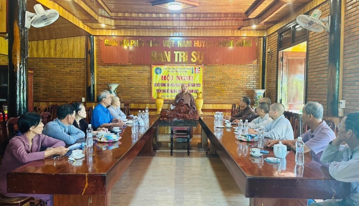 Krông Bông: Ban Trị sự GHPGVN huyện tổ chức Hội nghị sơ kết Phật sự