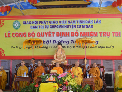 Lễ công bố quyết định bổ nhiệm trụ trì Niệm Phật đường Tuệ Quang huyện Cư M