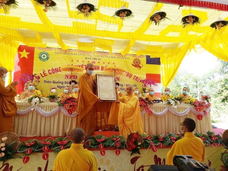 Krông Bông: Lễ bổ nhiệm trụ trì NPĐ Phước Thiện, xã Hòa Sơn